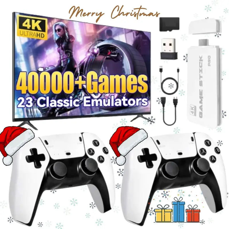 64%OFF🔥2026 New Video Retro Game Controller Console with 40,000+ Games & 26 Emulators, Wireless 100 Controllers, 128GB TF Card, HDMI Output, Ergonomic Wireless Controllers, Perfect for All Ages